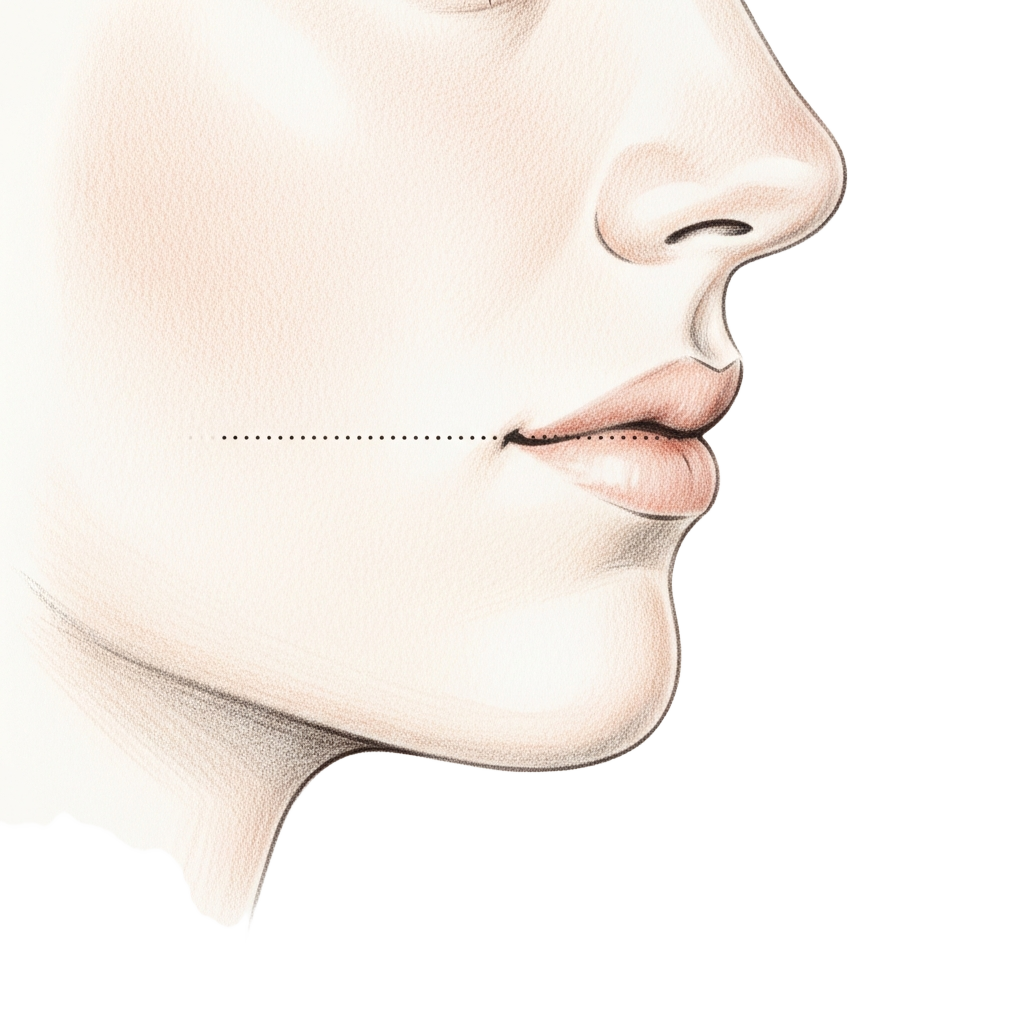 Pencil-sketch diagram — Genioplasty Osseous Movement